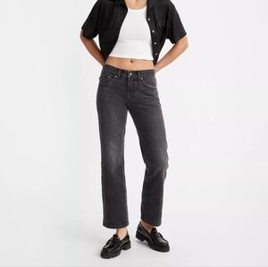 Levis Middy Ankle Bootcut Jeans Womens Size 27 Black Crop Flare Cowgirl Low Rise
